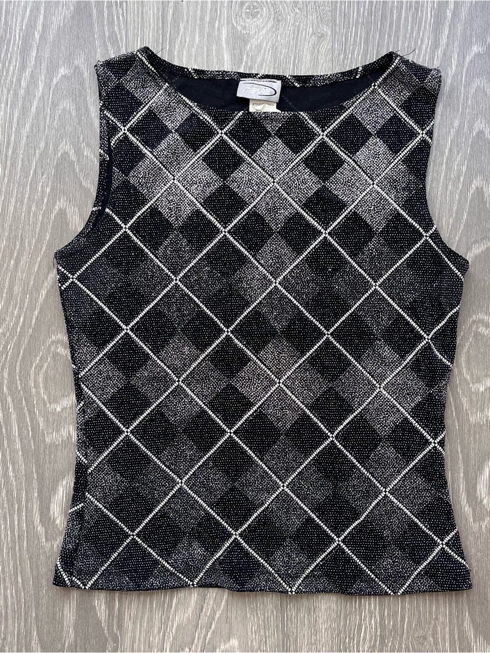 90s Glitter Argyle Tank Top